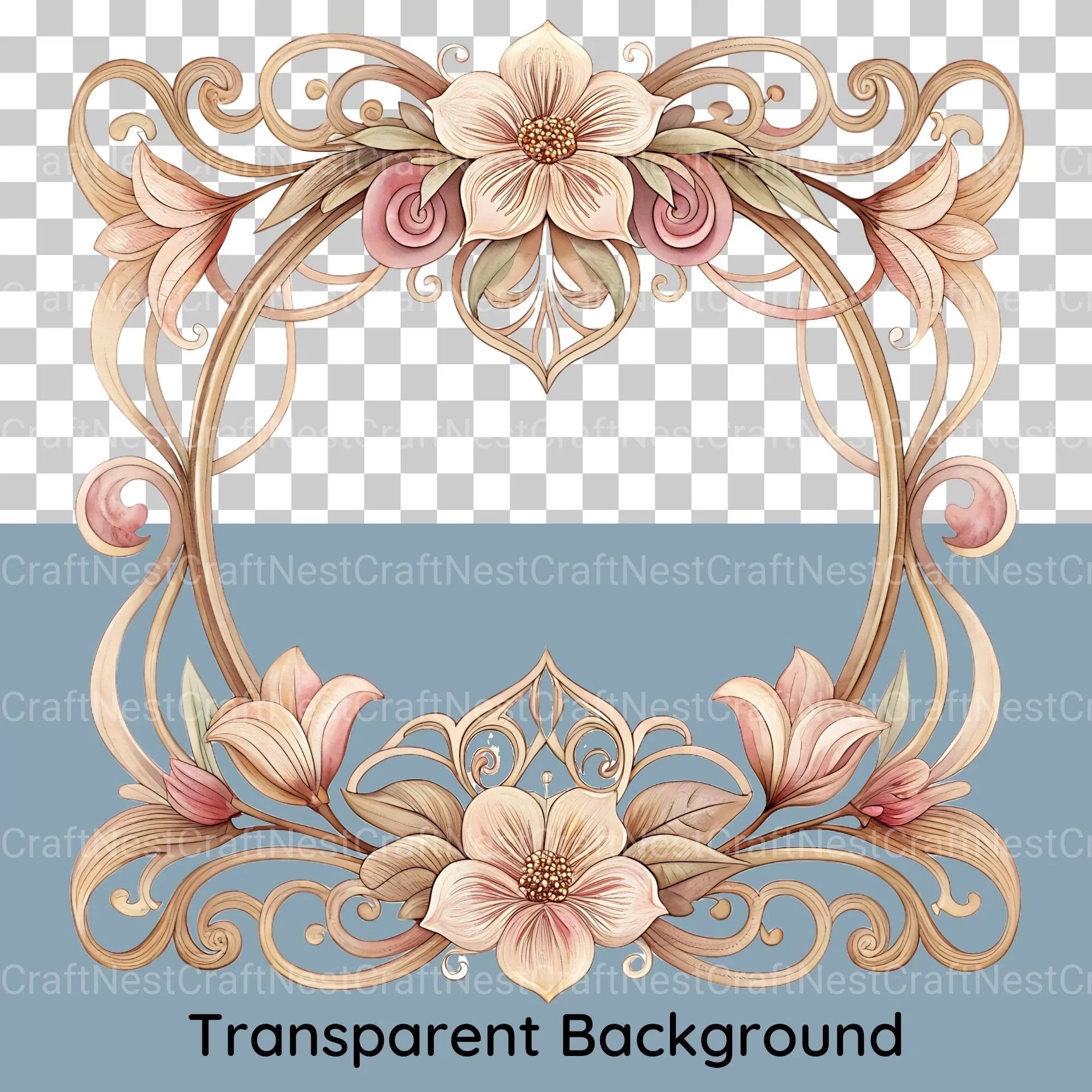 Floral Frames Clipart Bundle 3 - CraftNest - Digital Crafting and Art