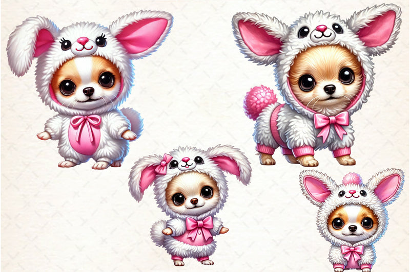 Chihuahua Bunny Outfit Clipart Bundle - CraftNest - Digital Crafting and Art