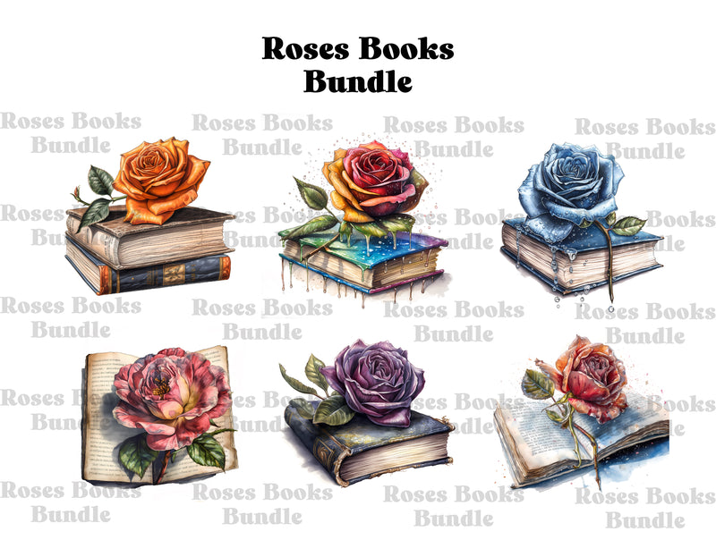 Roses Books Clipart - CraftNest