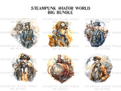 Steampunk Aviator World Clipart - CraftNest