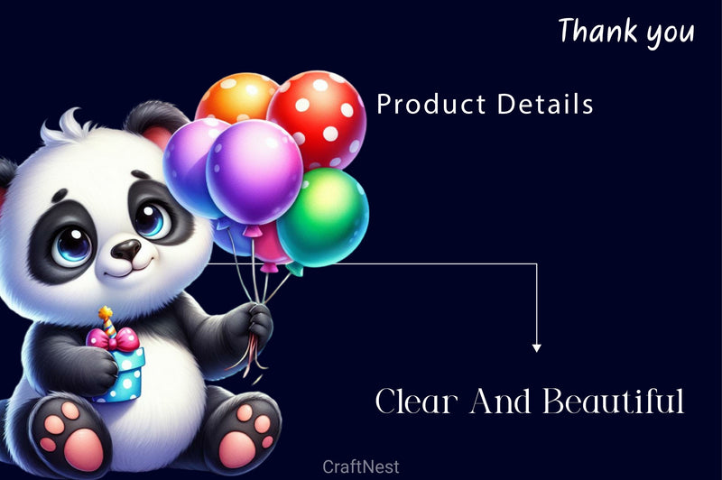 Panda Birthday Clipart Bundle 2 - CraftNest - Digital Crafting and Art