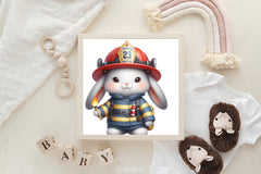 Bunny Firefighter Clipart Bundle - CraftNest - Digital Crafting and Art