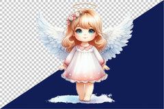 Cute Girl Angel Clipart Bundle - CraftNest - Digital Crafting and Art