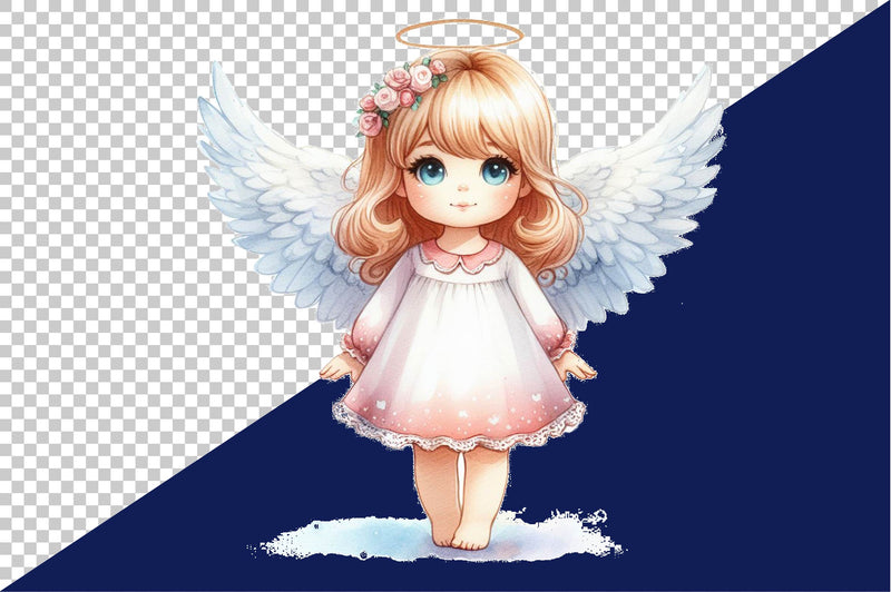 Cute Girl Angel Clipart Bundle - CraftNest - Digital Crafting and Art