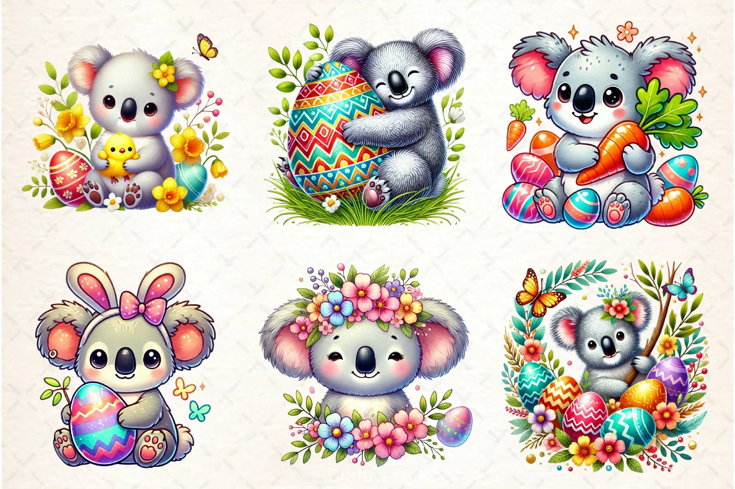 Koala Easter Clipart Bundle - CraftNest - Digital Crafting and Art