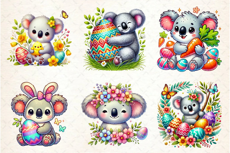 Koala Easter Clipart Bundle - CraftNest - Digital Crafting and Art