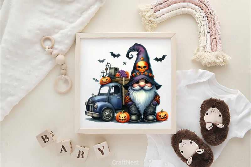 Gothic Halloween Gnome Clipart Bundle 2 - CraftNest - Digital Crafting and Art