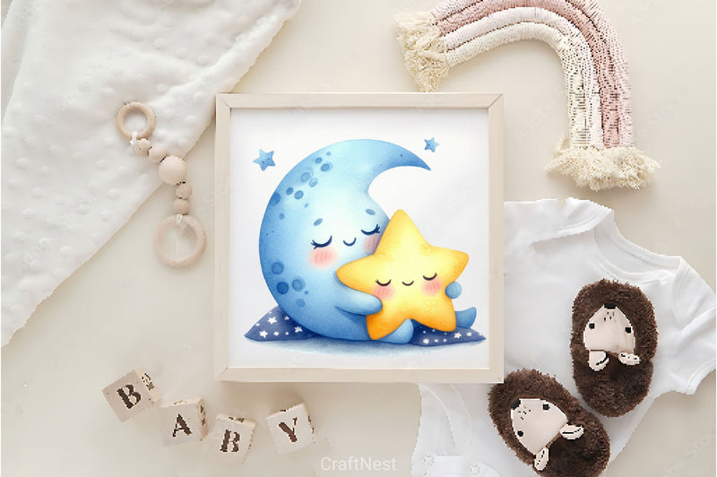 Sleepy Moon Clipart Bundle 3 - CraftNest - Digital Crafting and Art