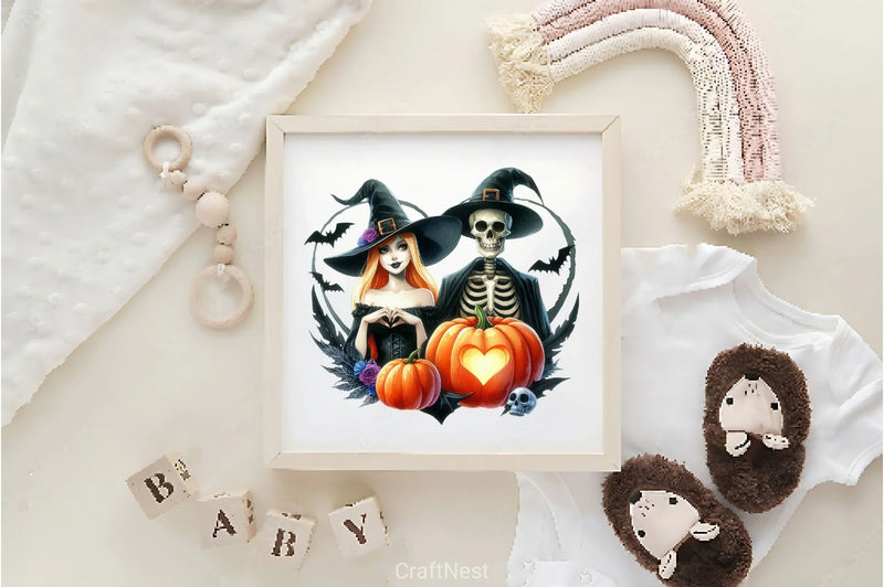 Halloween Couple Skeleton Clipart Bundle - CraftNest - Digital Crafting and Art