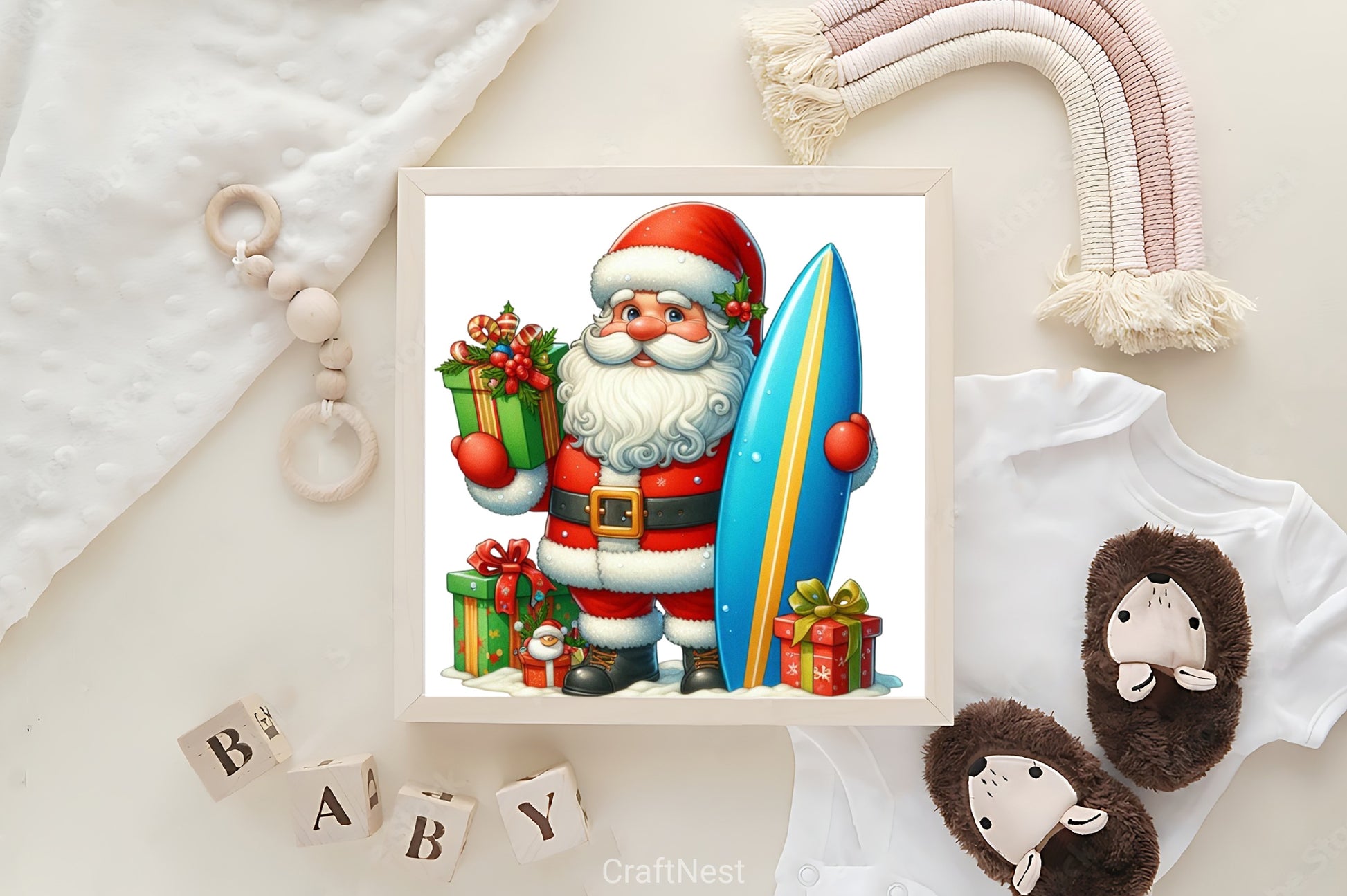 Christmas Santa Surfboard Clipart Bundle - CraftNest - Digital Crafting and Art
