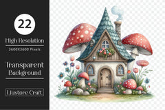 Mushroom House Clipart Bundle - CraftNest - Digital Crafting and Art