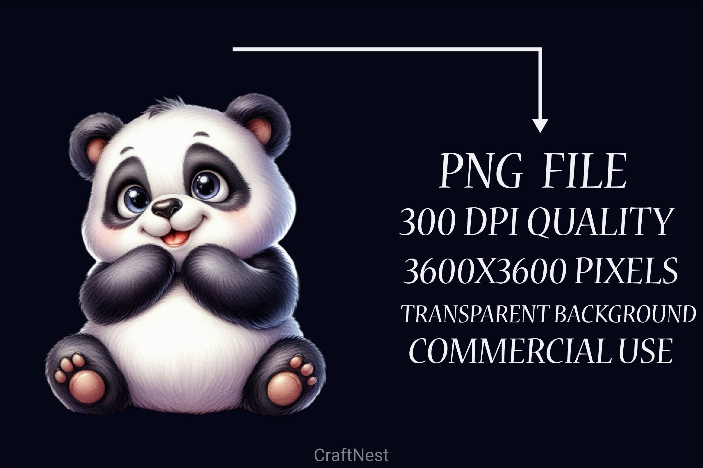 Cute Baby Panda Clipart Bundle - CraftNest - Digital Crafting and Art
