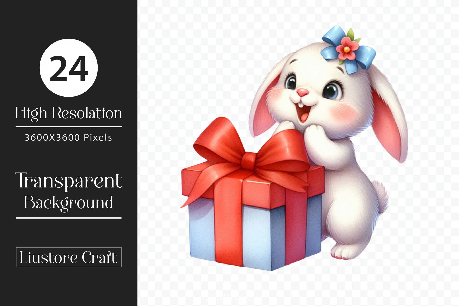 Cute Surprise Bunny Clipart Bundle - CraftNest - Digital Crafting and Art