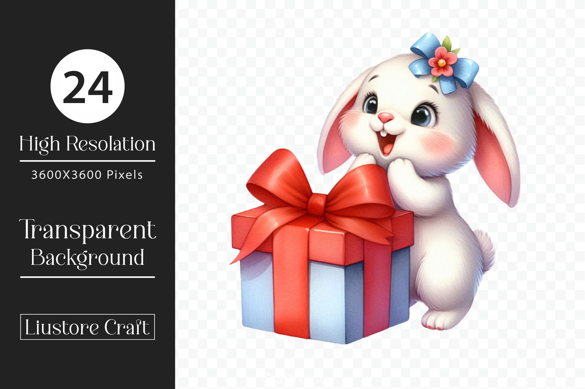 Cute Surprise Bunny Clipart Bundle - CraftNest - Digital Crafting and Art