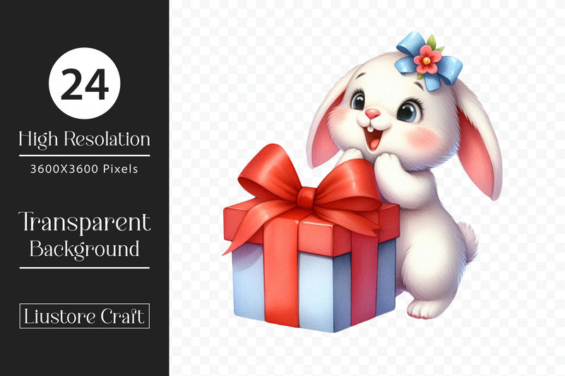 Cute Surprise Bunny Clipart Bundle - CraftNest - Digital Crafting and Art