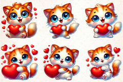 Valentine Cat Clipart Bundle - CraftNest - Digital Crafting and Art