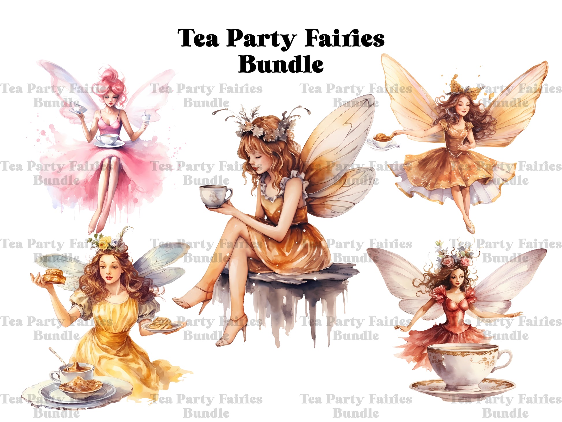 Tea Party Fairies Clipart - CraftNest