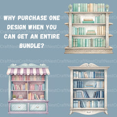 Book Shop & Bookshelves Clipart Bundle - CraftNest - Digital Crafting and Art