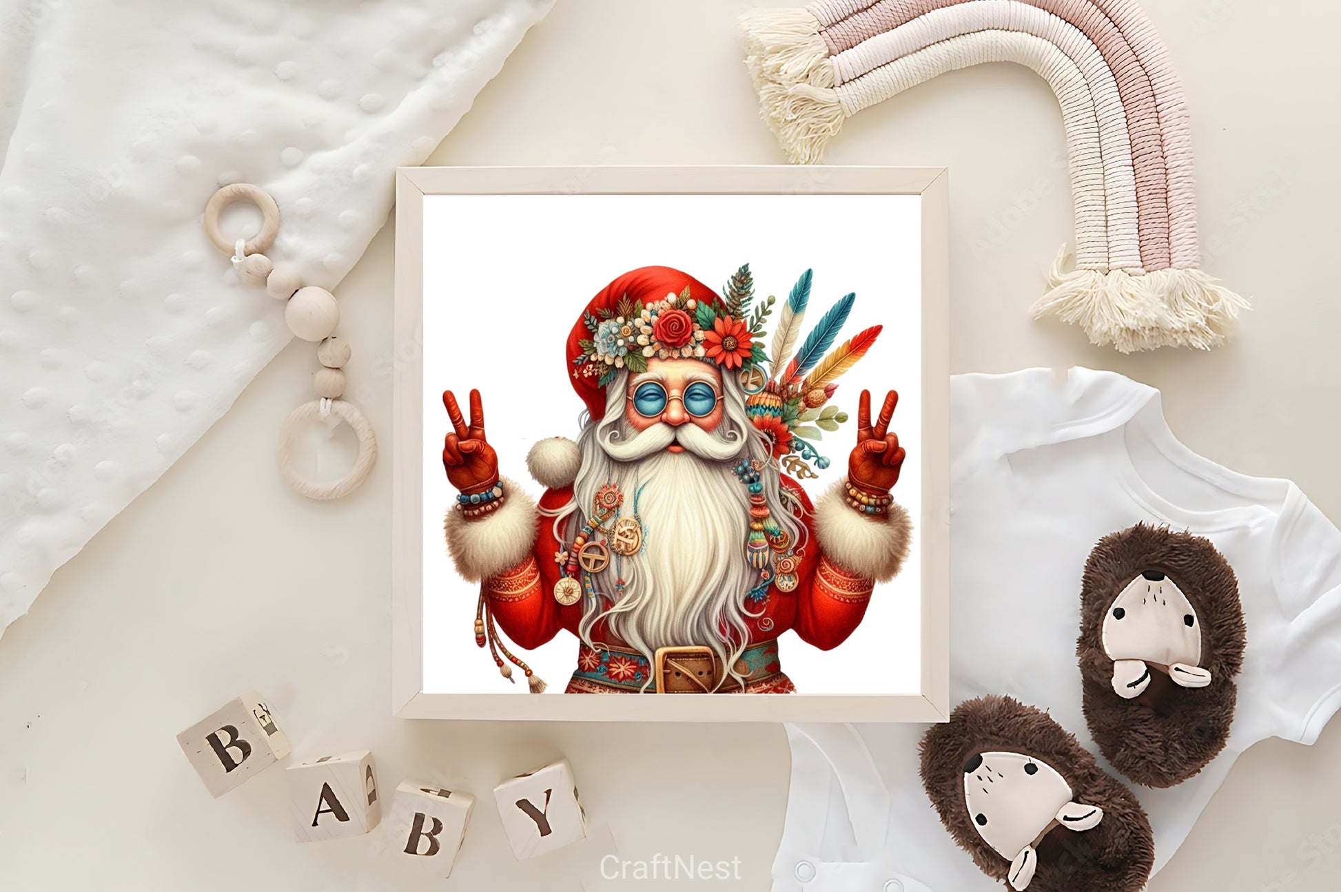 Hippie Santa Clipart Bundle - CraftNest - Digital Crafting and Art