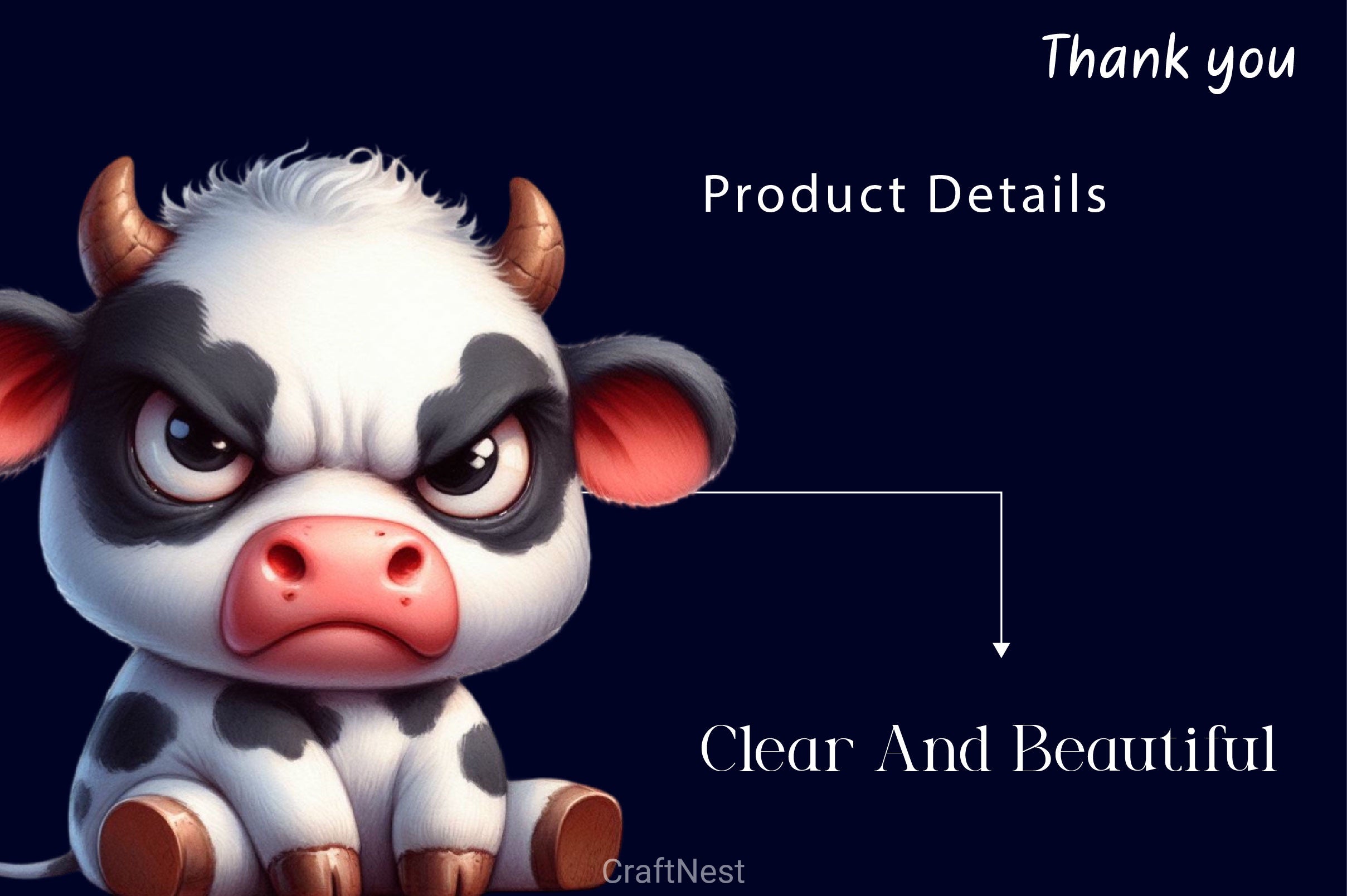 Funny Grumpy Cow Clipart Bundle - CraftNest - Digital Crafting and Art