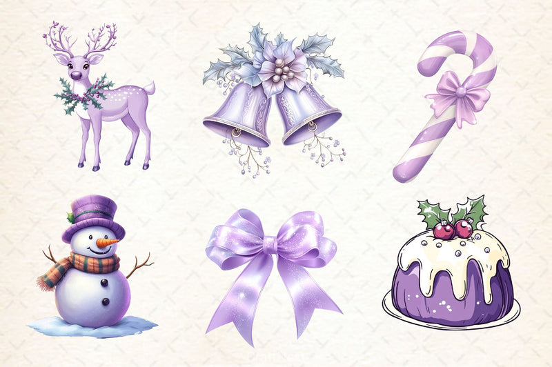 Pastel Purple Christmas Clipart Bundle 2 - CraftNest - Digital Crafting and Art