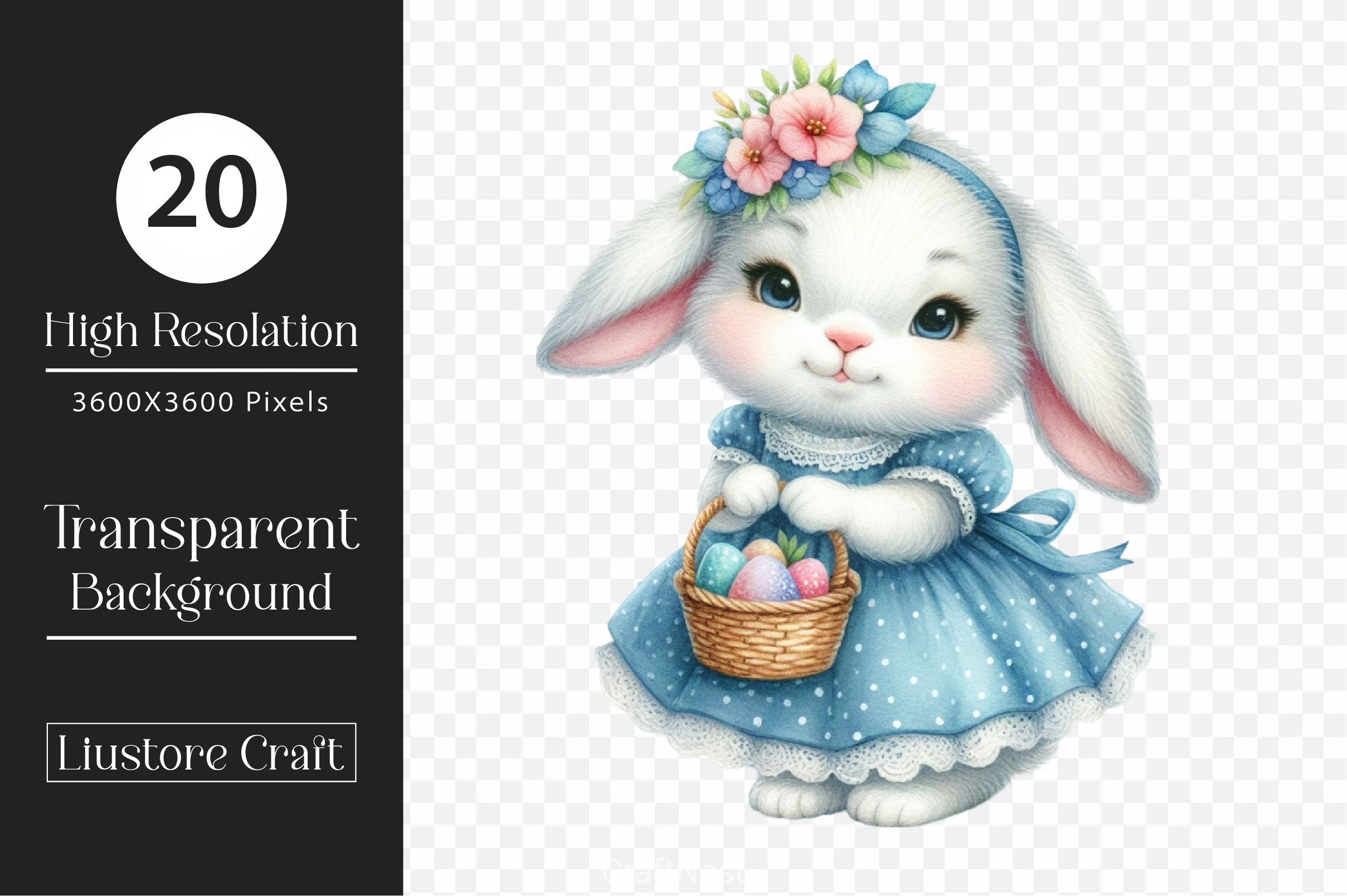 Adorable Easter Bunny Clipart Bundle - CraftNest - Digital Crafting and Art