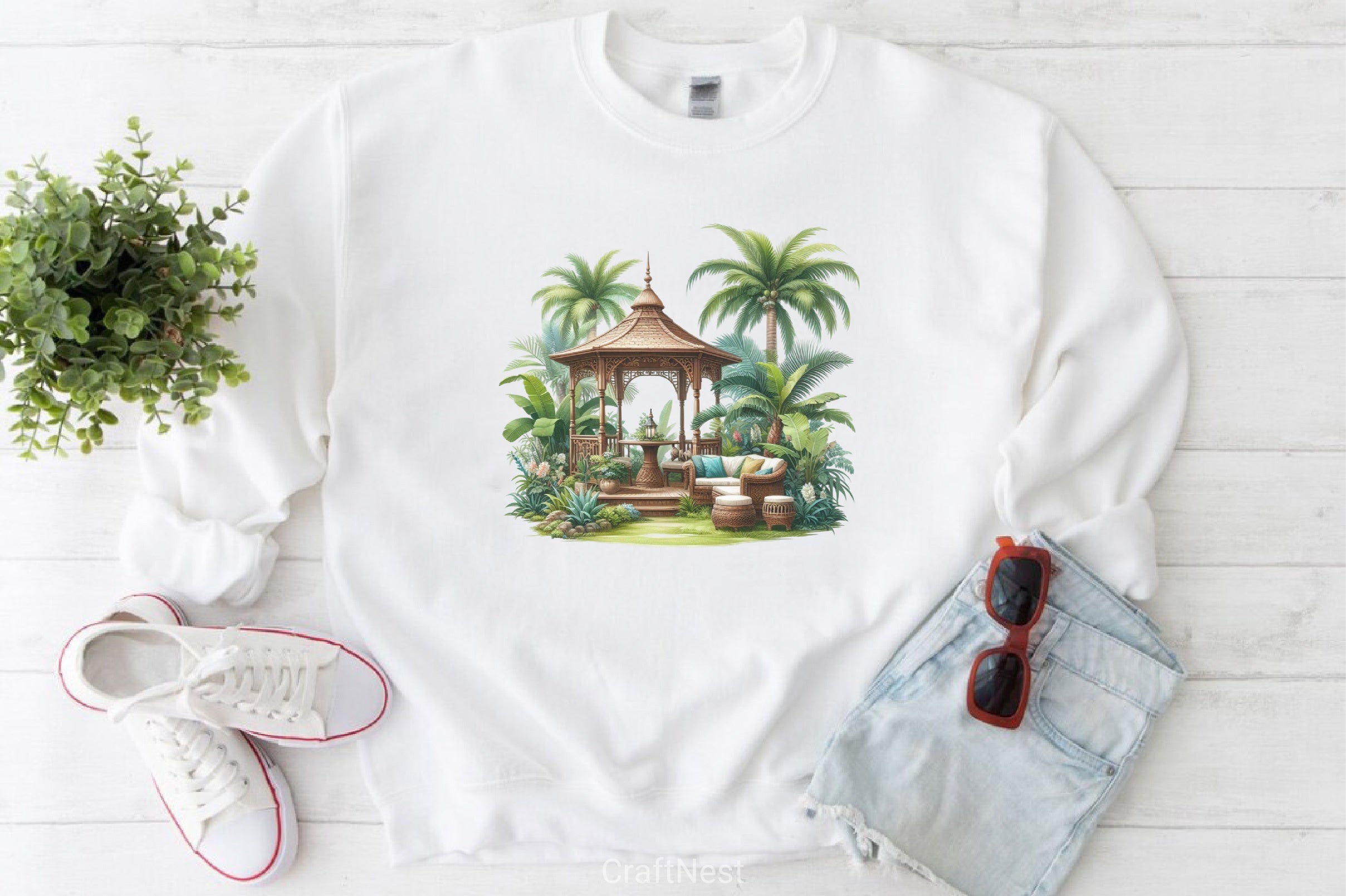 Pavilion Garden Flowers Clipart Bundle - CraftNest - Digital Crafting and Art