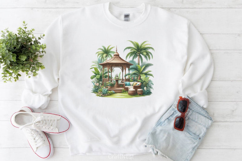 Pavilion Garden Flowers Clipart Bundle - CraftNest - Digital Crafting and Art