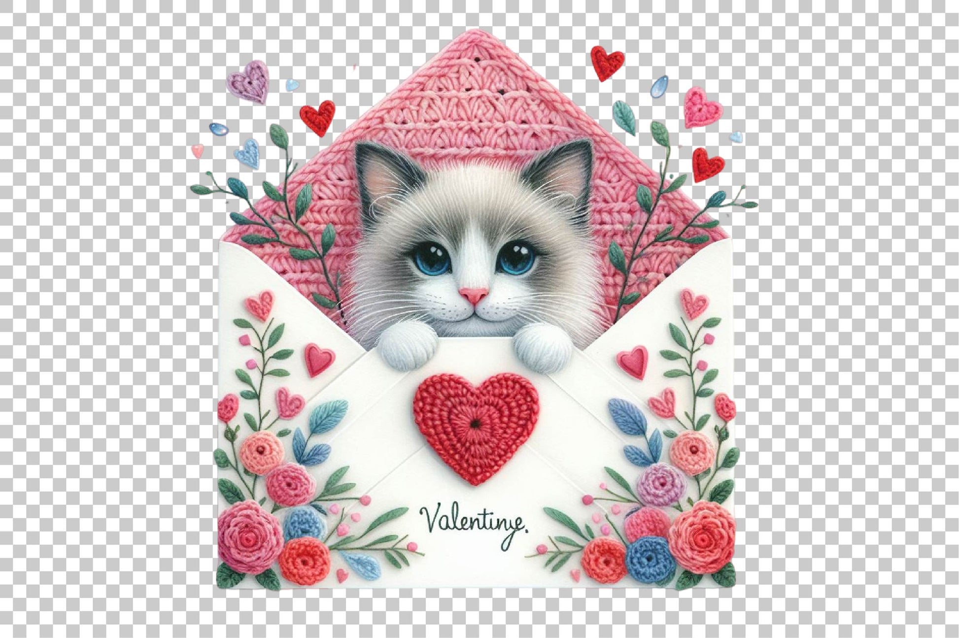 Cute Animals In Crochet Envelopes Clipart Bundle - CraftNest - Digital Crafting and Art