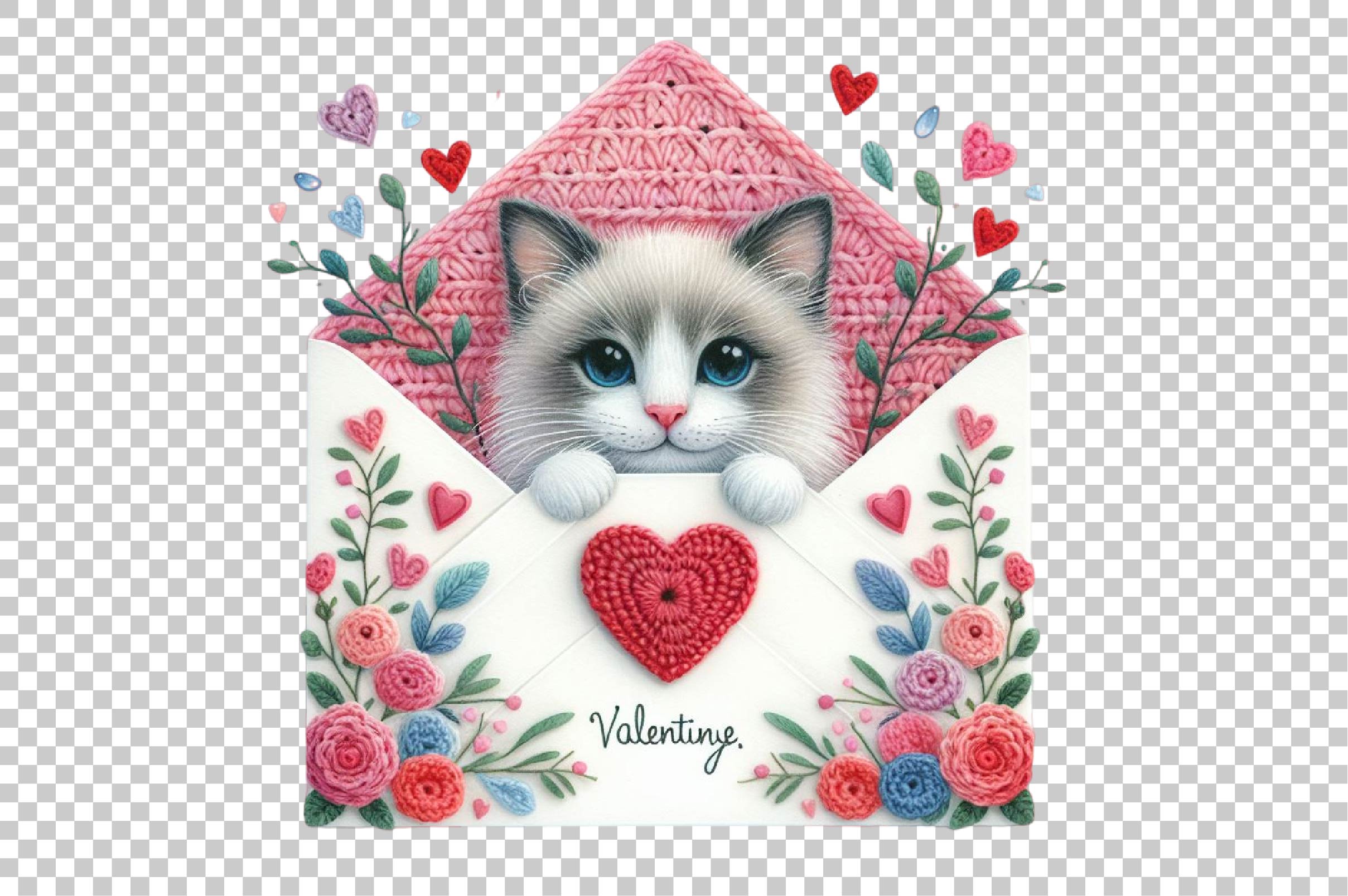 Cute Animals In Crochet Envelopes Clipart Bundle - CraftNest - Digital Crafting and Art