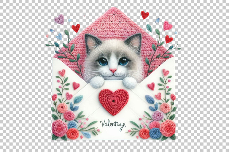 Cute Animals In Crochet Envelopes Clipart Bundle - CraftNest - Digital Crafting and Art