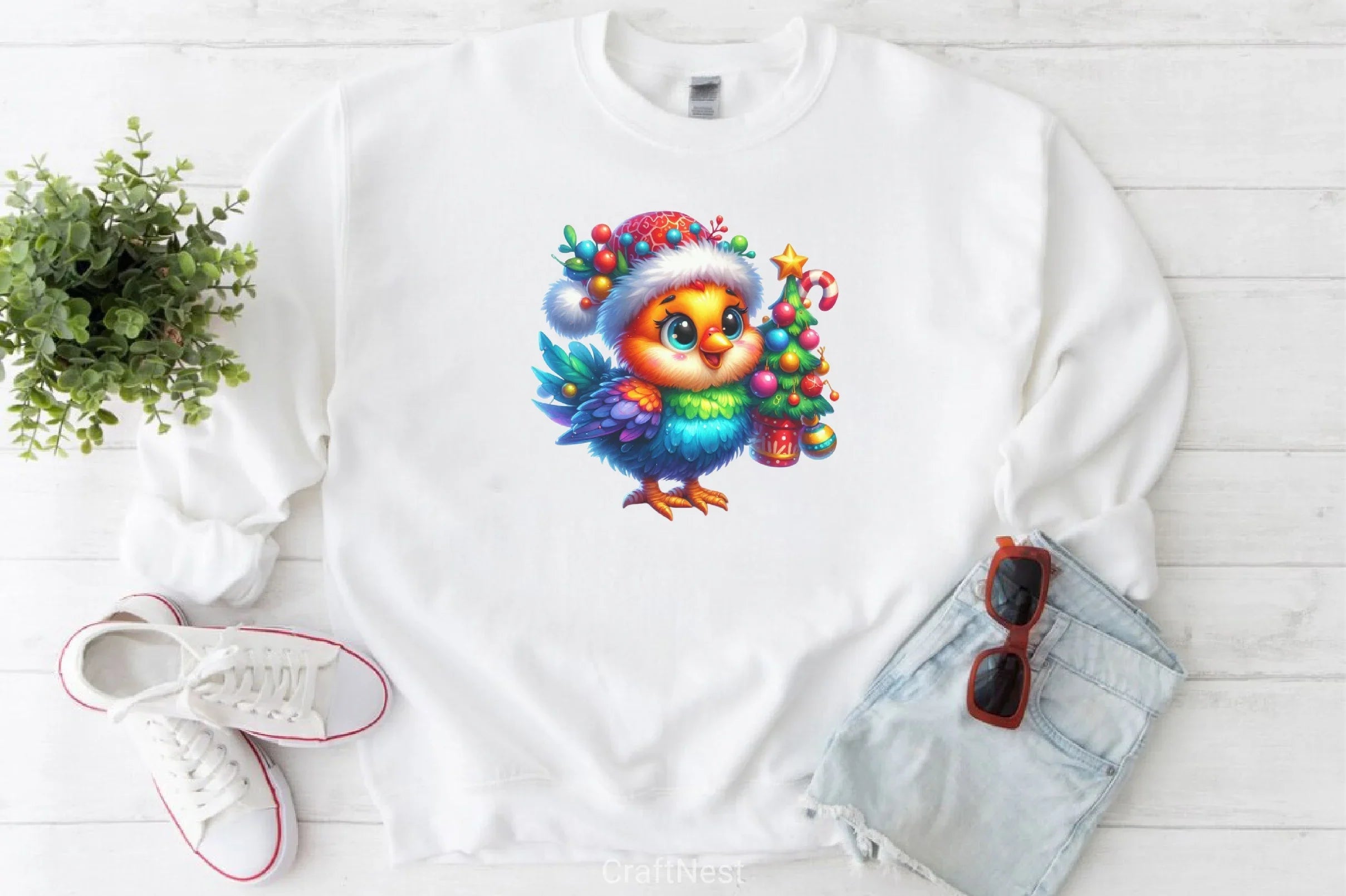 Cute Christmas Chicken Clipart Bundle 4 - CraftNest - Digital Crafting and Art