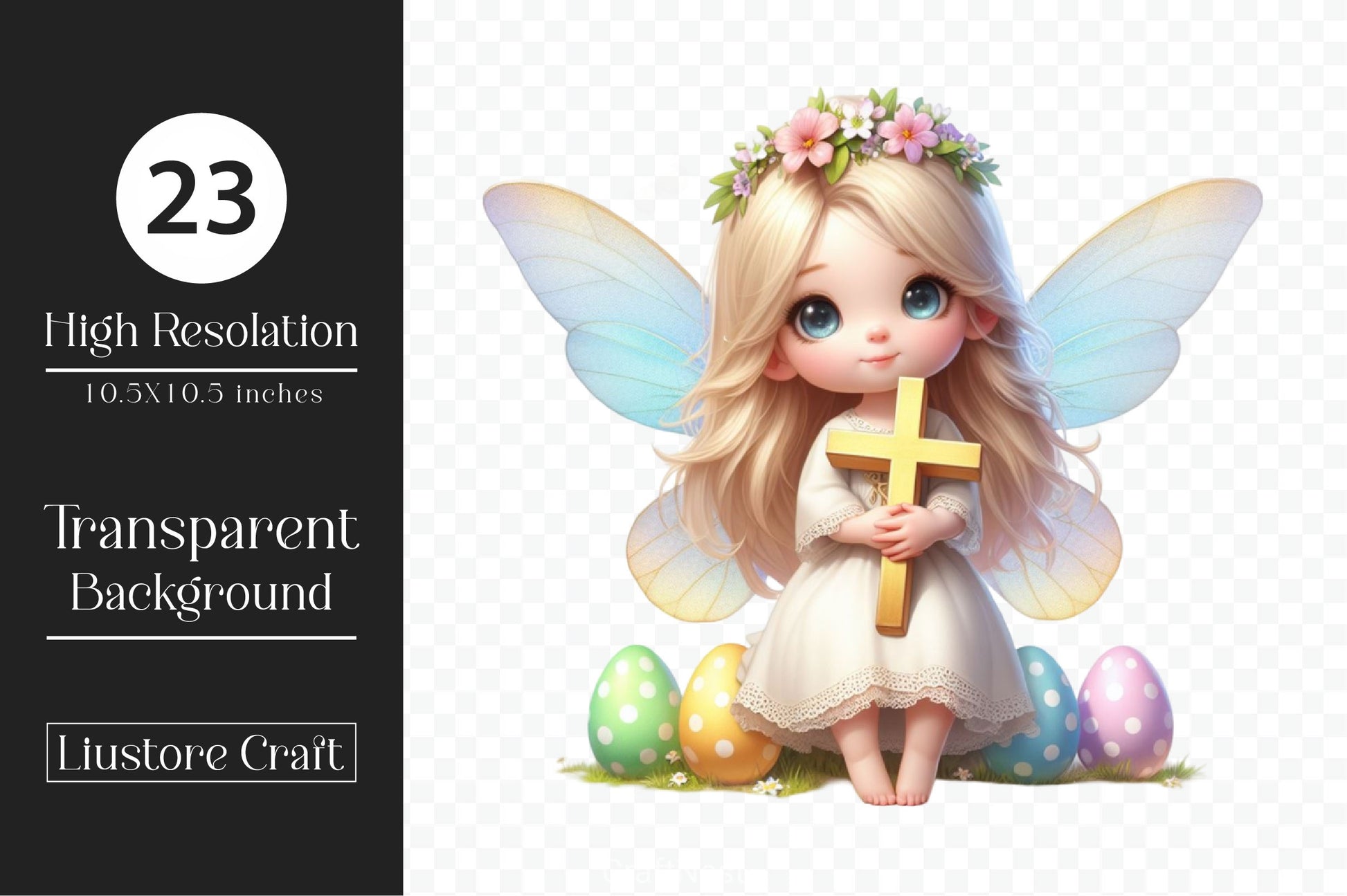 Cute Happy Easter Fairy Clipart Bundle - CraftNest - Digital Crafting and Art