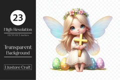 Cute Happy Easter Fairy Clipart Bundle - CraftNest - Digital Crafting and Art