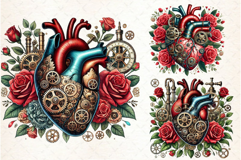 Steampunk Heart Clipart Bundle - CraftNest - Digital Crafting and Art