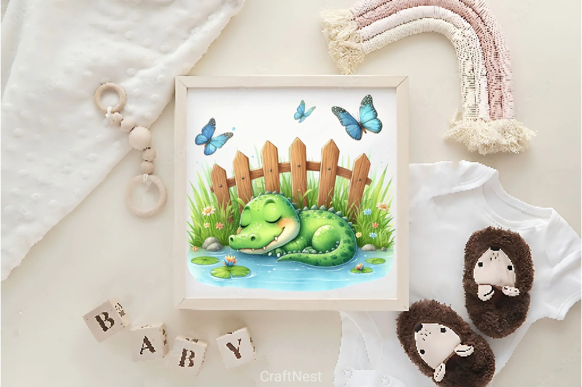 Sleeping Crocodile Clipart Bundle - CraftNest - Digital Crafting and Art
