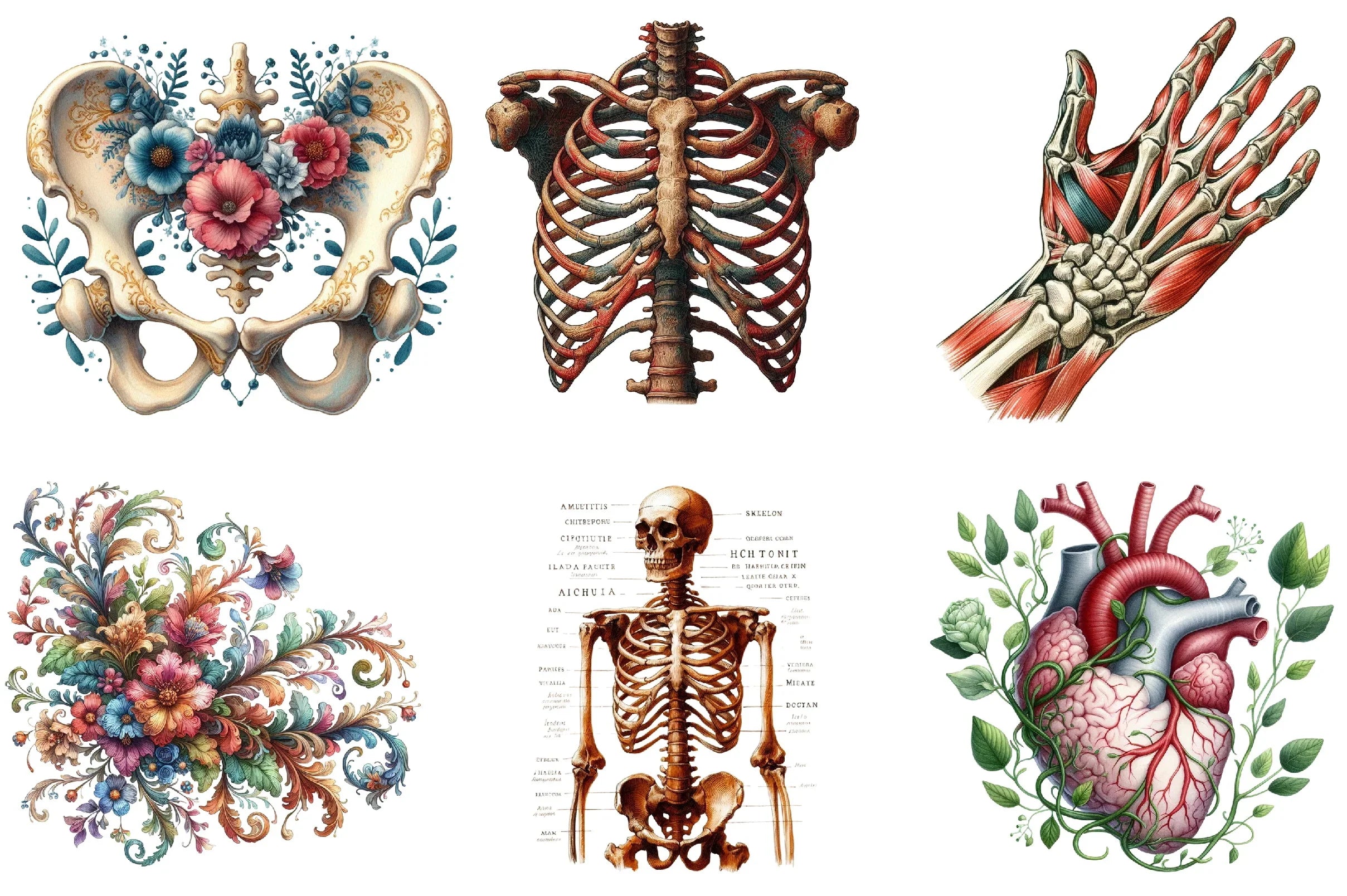 Vintage Antique Anatomy Clipart Bundle - CraftNest - Digital Crafting and Art