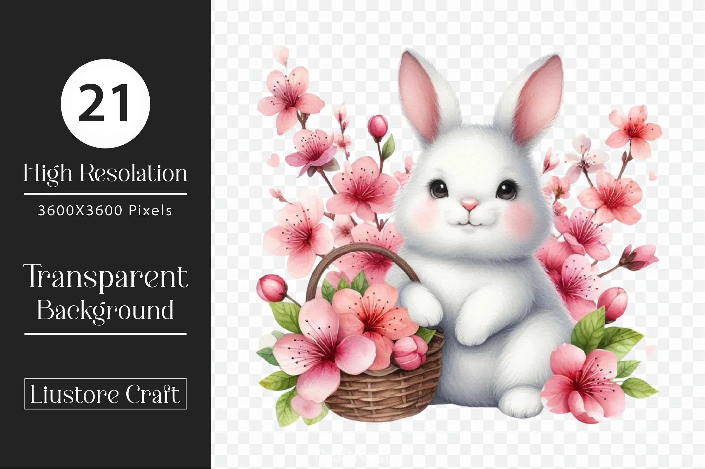 Happy Easter Bunnies Clipart Bundle - CraftNest - Digital Crafting and Art