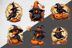Halloween Pumpkin Black Crow Clipart Bundle - CraftNest - Digital Crafting and Art