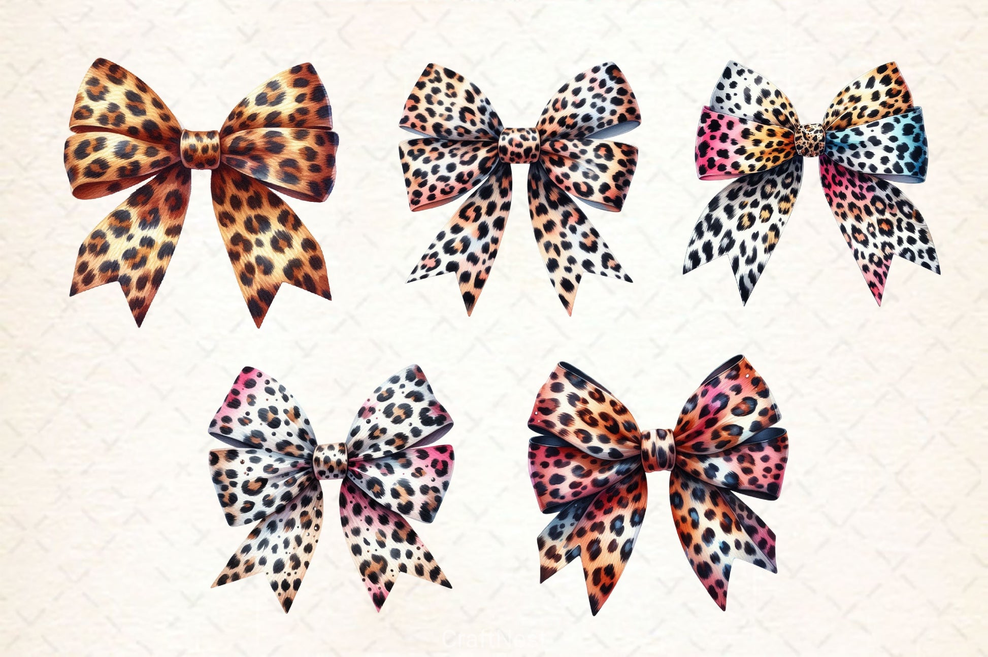Leopard Bows Clipart Bundle - CraftNest - Digital Crafting and Art