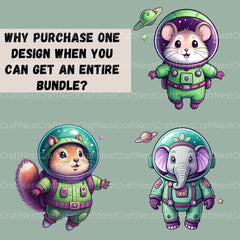 Animals In Space Clipart Bundle - CraftNest - Digital Crafting and Art