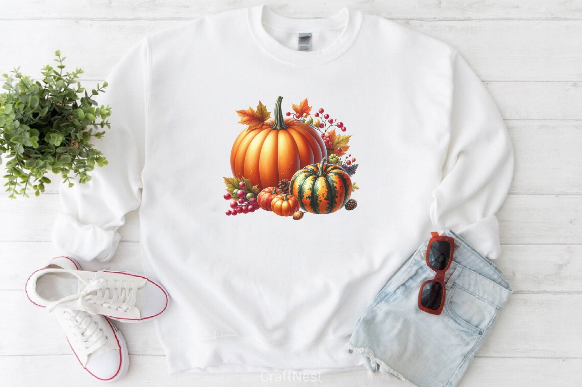 Pumpkin Flower Clipart Bundle - CraftNest - Digital Crafting and Art