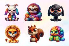 Crochet Grumpy Animals Clipart Bundle - CraftNest - Digital Crafting and Art