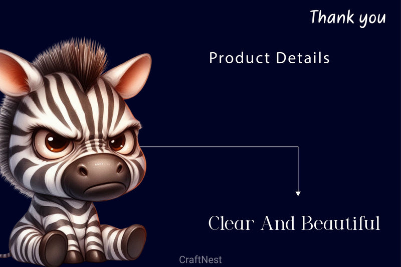 Funny Grumpy Zebra Clipart Bundle - CraftNest - Digital Crafting and Art