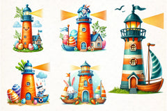 Easter Carrot Lighthouse Clipart Bundle - CraftNest - Digital Crafting and Art