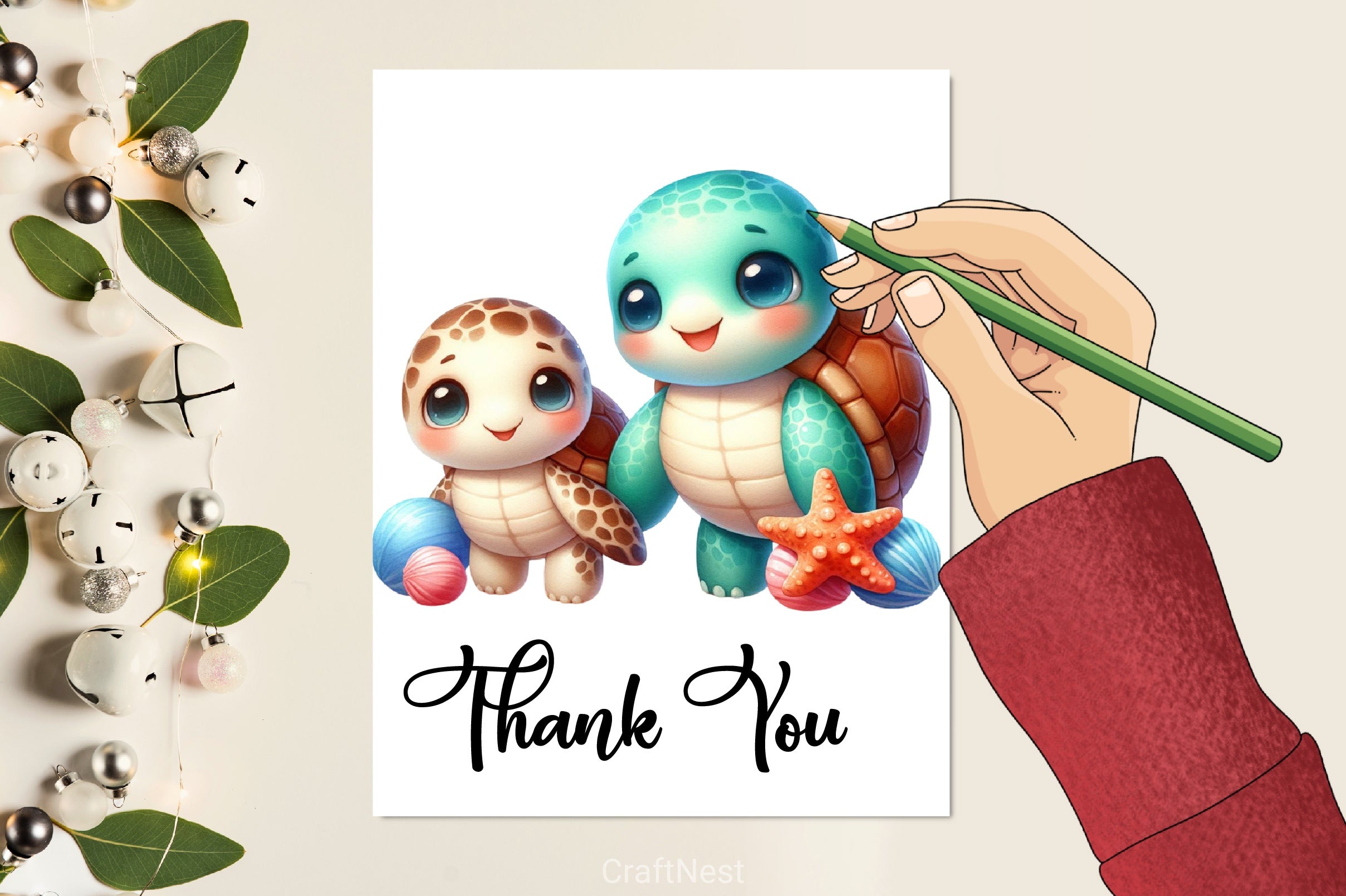 Cute Sea Turtle Couple Clipart Bundle - CraftNest - Digital Crafting and Art