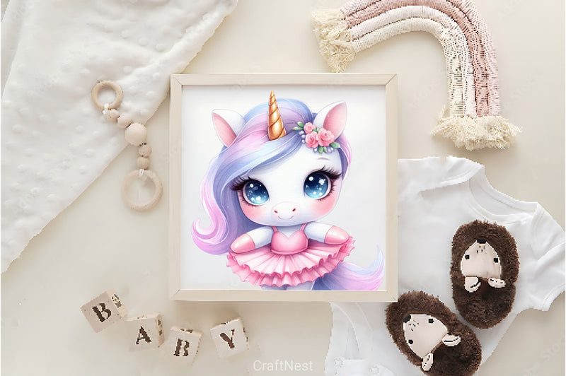 Cute Unicorns Ballet Clipart Bundle - CraftNest - Digital Crafting and Art