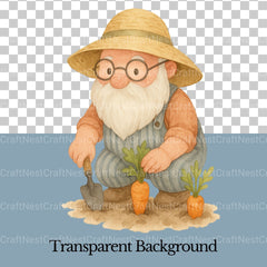 Gnomes Gardening 1 Clipart Bundle - CraftNest - Digital Crafting and Art