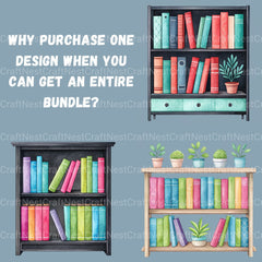 Minimalist Bookshelves Clipart Bundle - CraftNest - Digital Crafting and Art