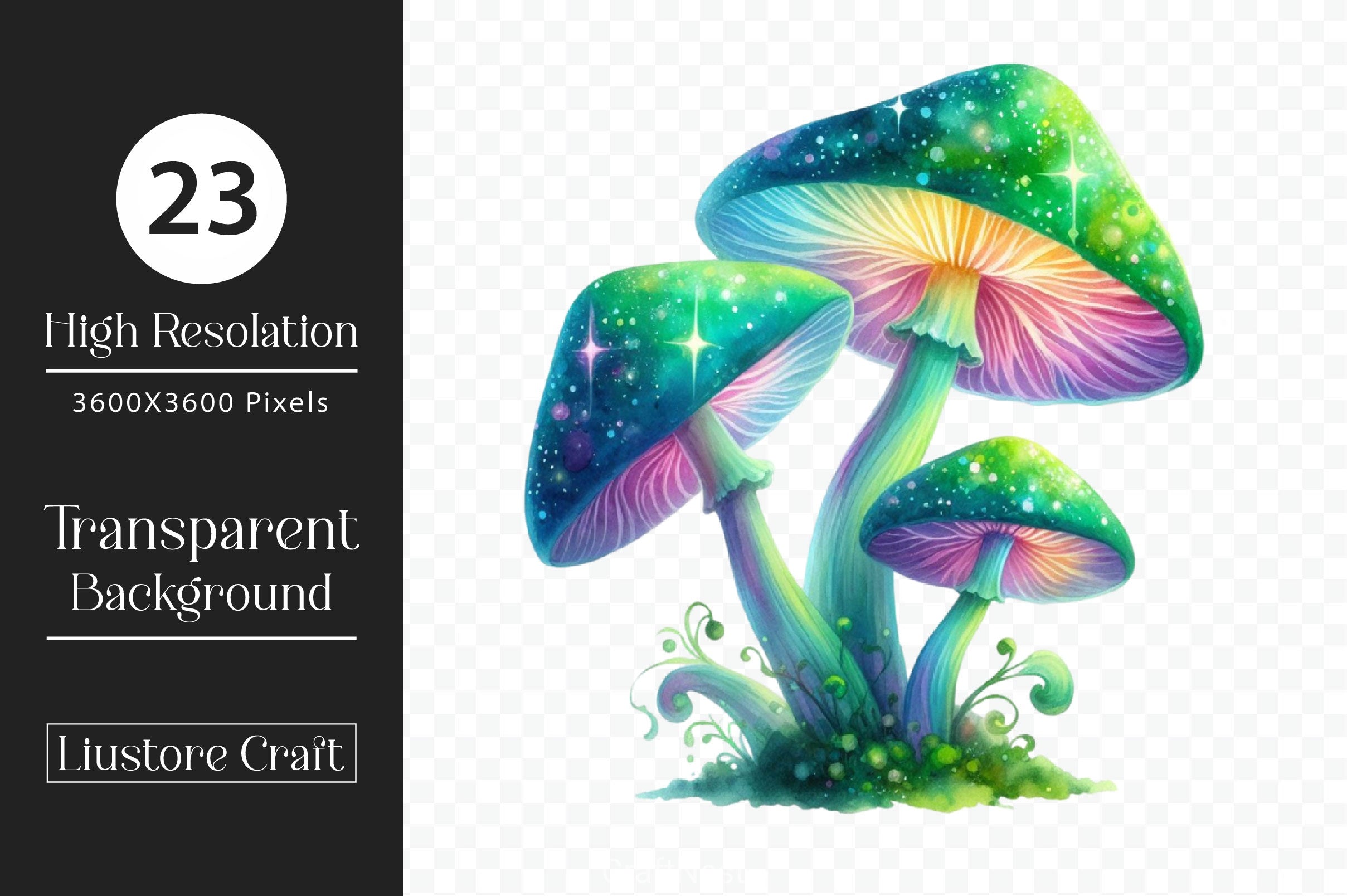 Mystical Mushrooms Clipart Bundle - CraftNest - Digital Crafting and Art